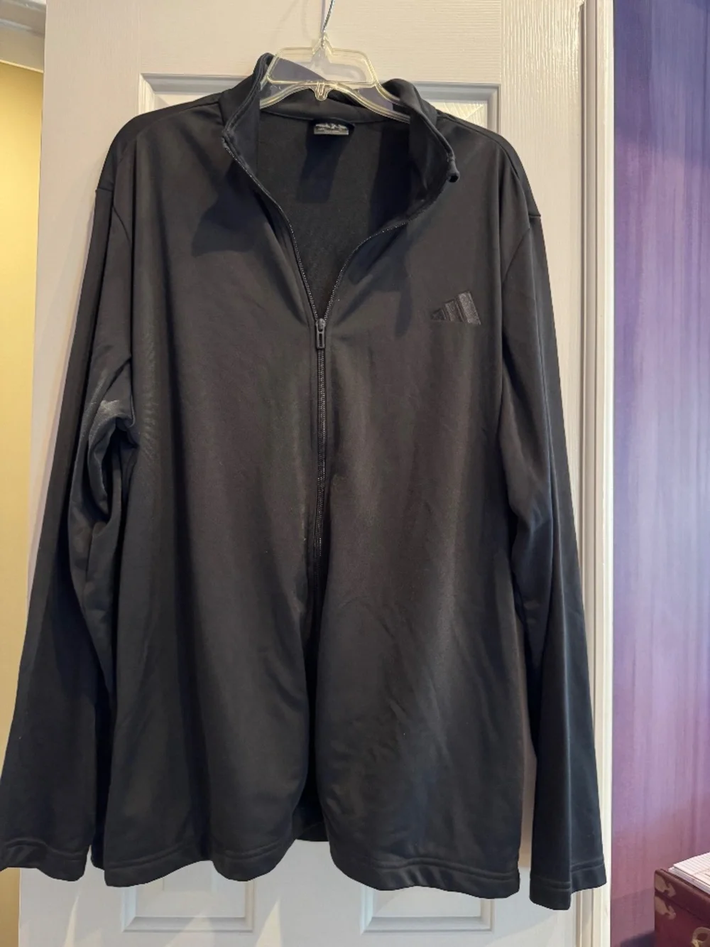 Adidas black, zipped, XXL, track top